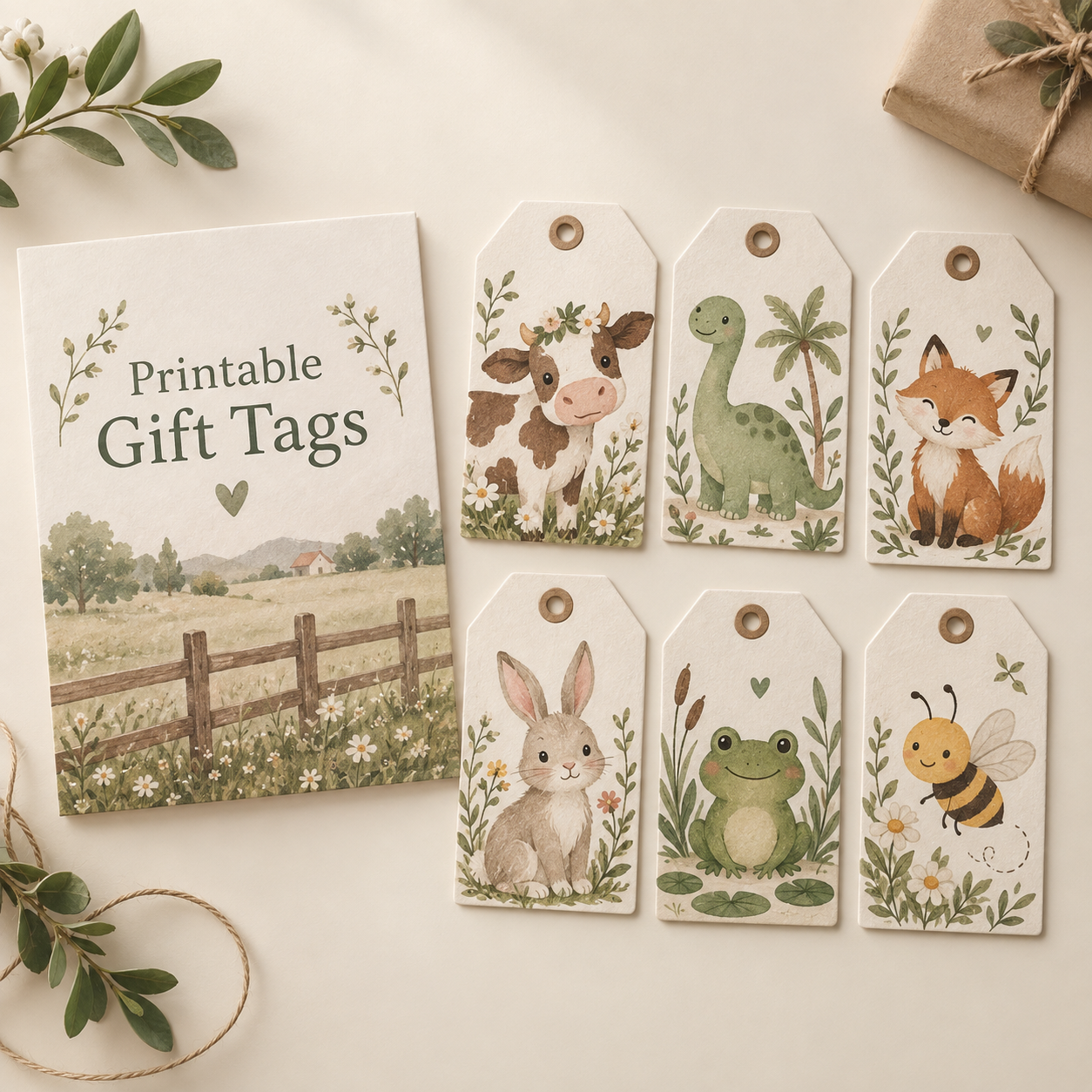 AI-generated product concept of Printable Gift Tags / Cards; not a finished sample