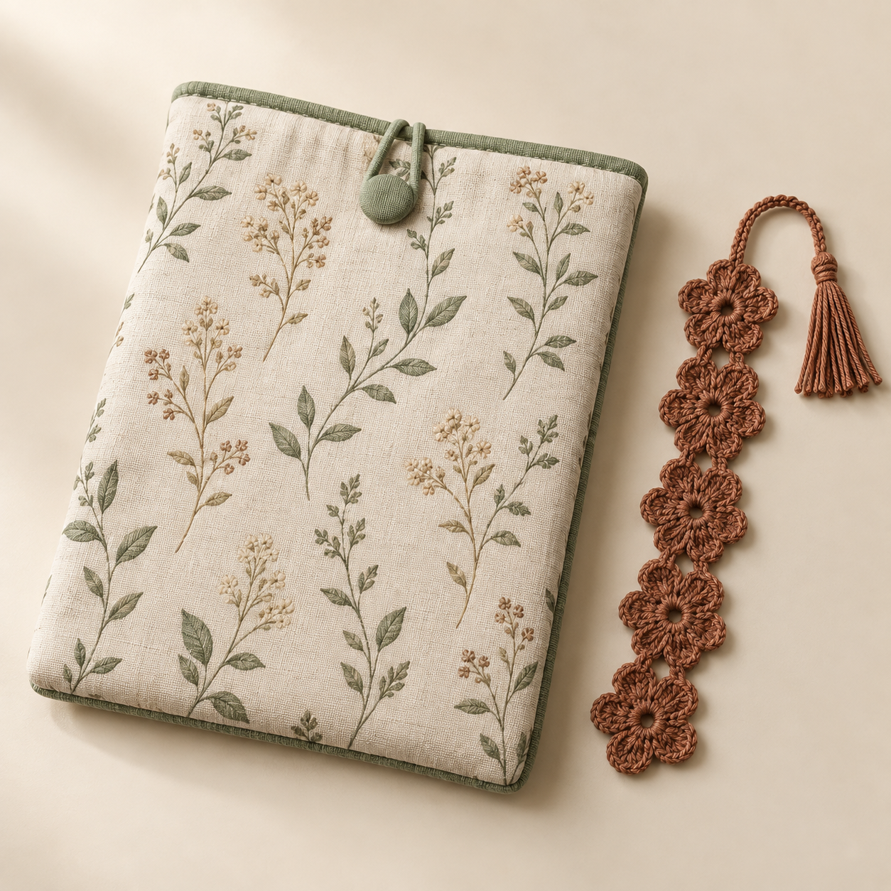 AI-generated product concept of Book Sleeve + Bookmark; not a finished sample