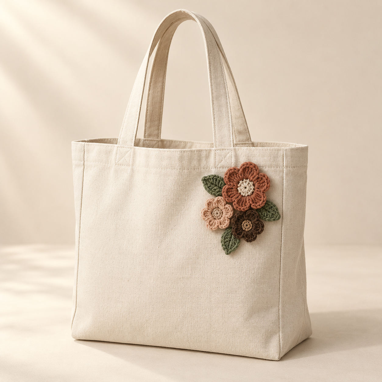 AI-generated product concept of Flower-Accent Tote; not a finished sample