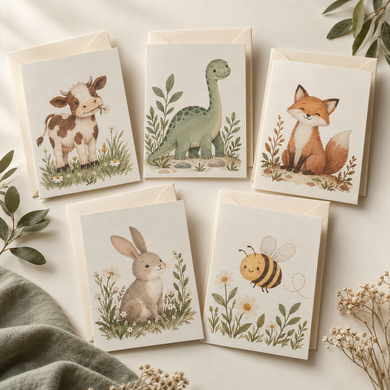 AI-generated product concept of Greeting Card Pack; not a finished sample