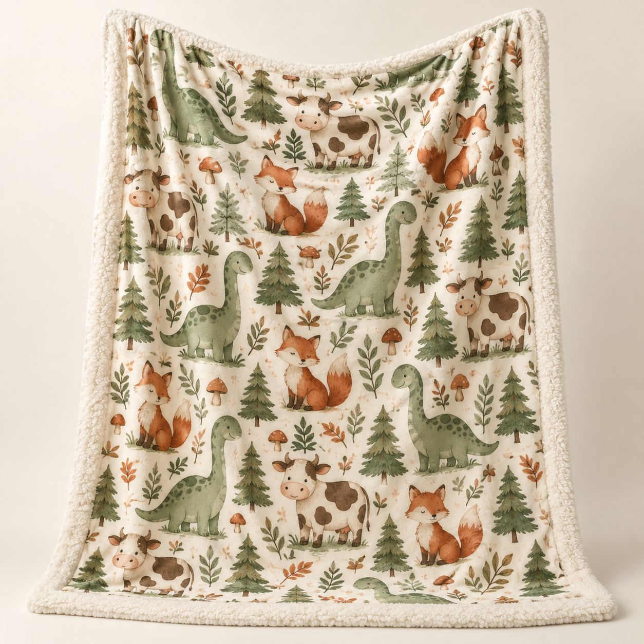 AI-generated product concept of Printed Fleece Throw; not a finished sample