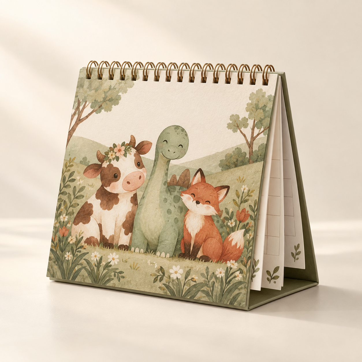 AI-generated product concept of Character Calendar; not a finished sample
