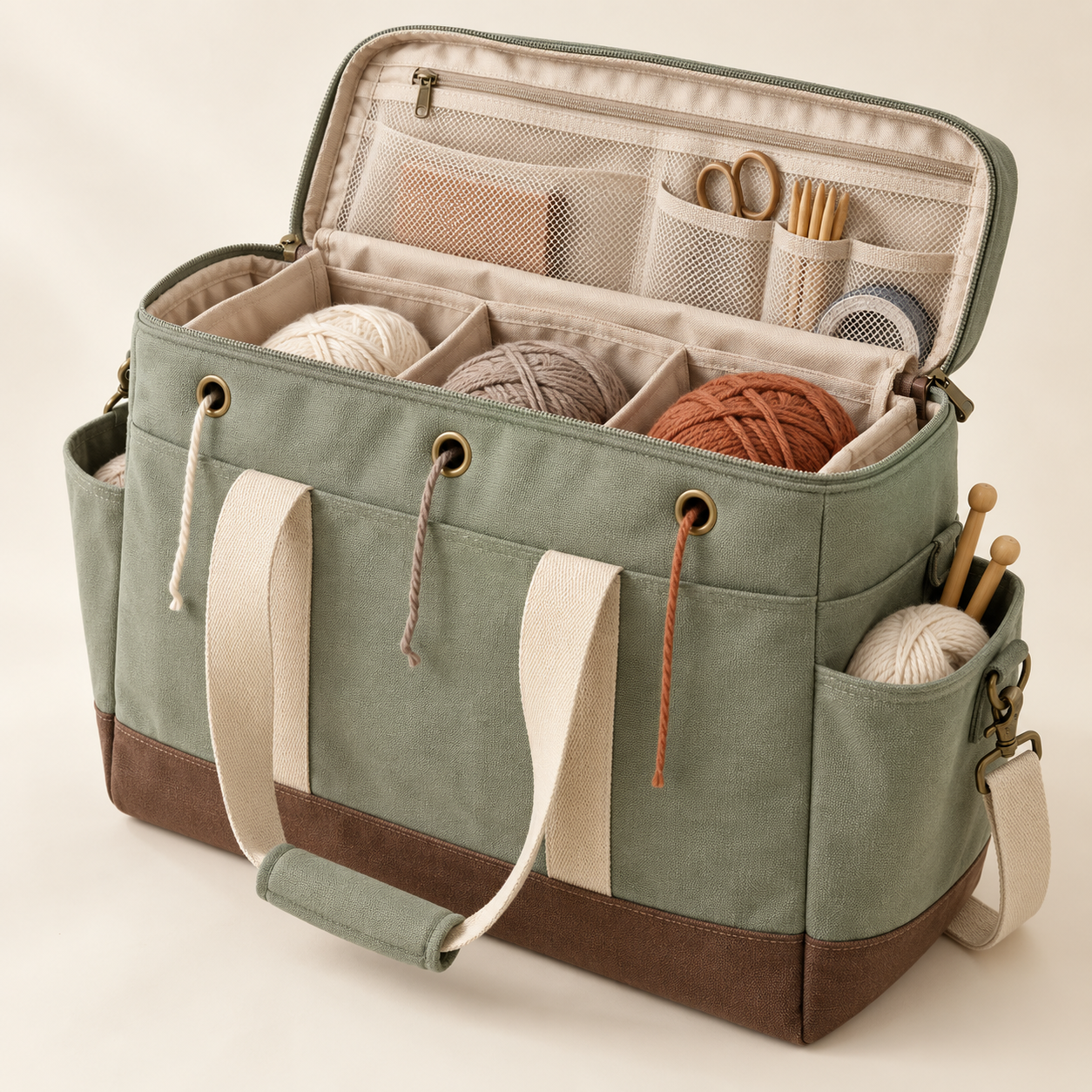 AI-generated concept for The crochet corner featuring Yarn / Project Storage Bag; final design may change