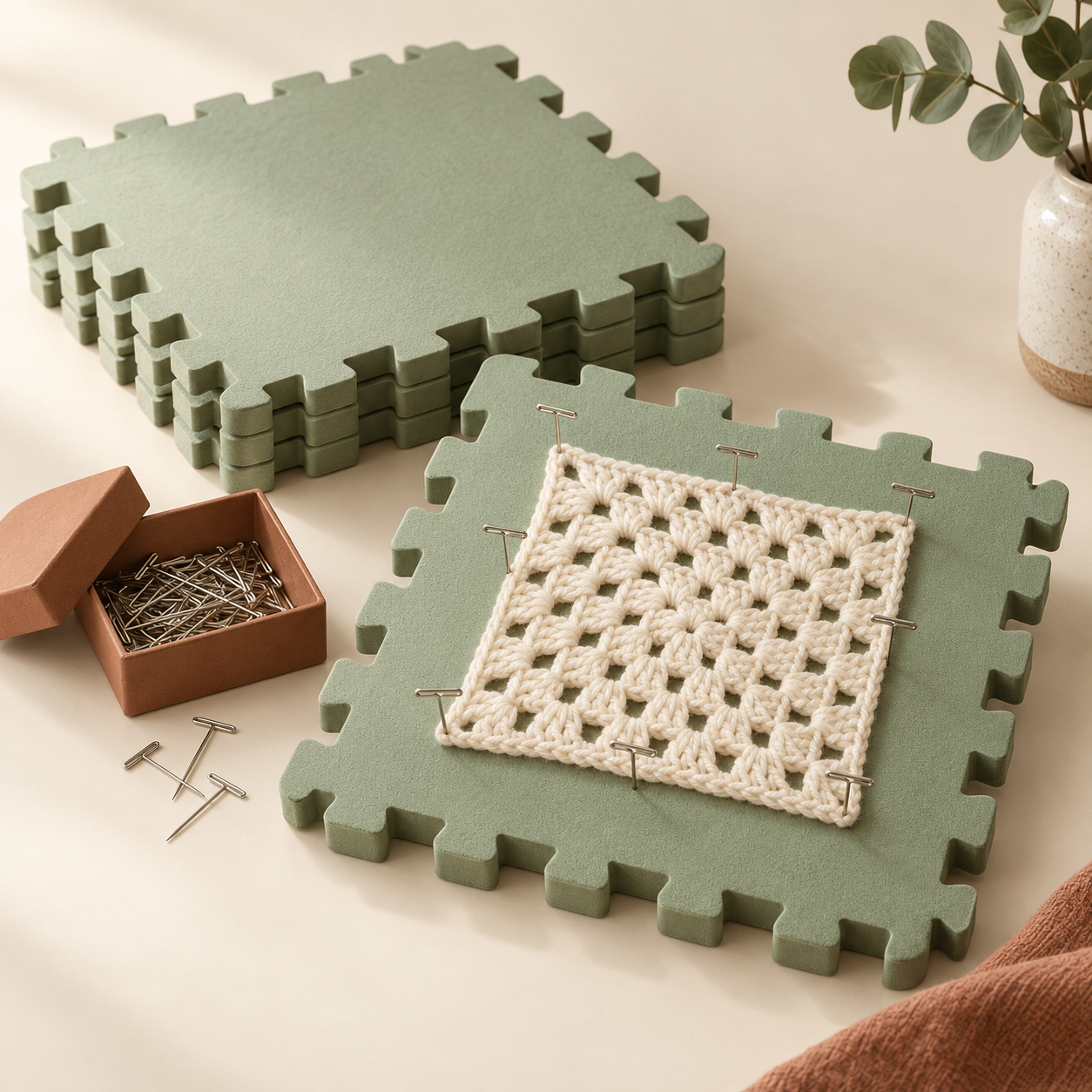AI-generated product concept of Blocking Mats / Pins; not a finished sample